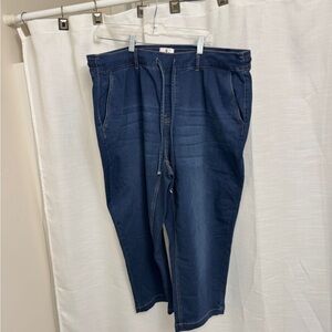 20” w Size 1X Dark Blue Denim joggers